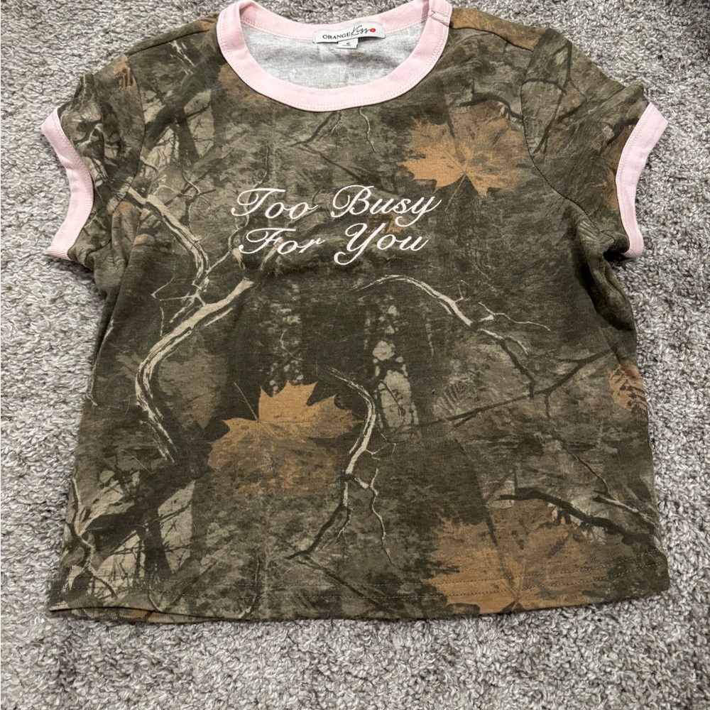 Women's Camo Tee with Pink Accents